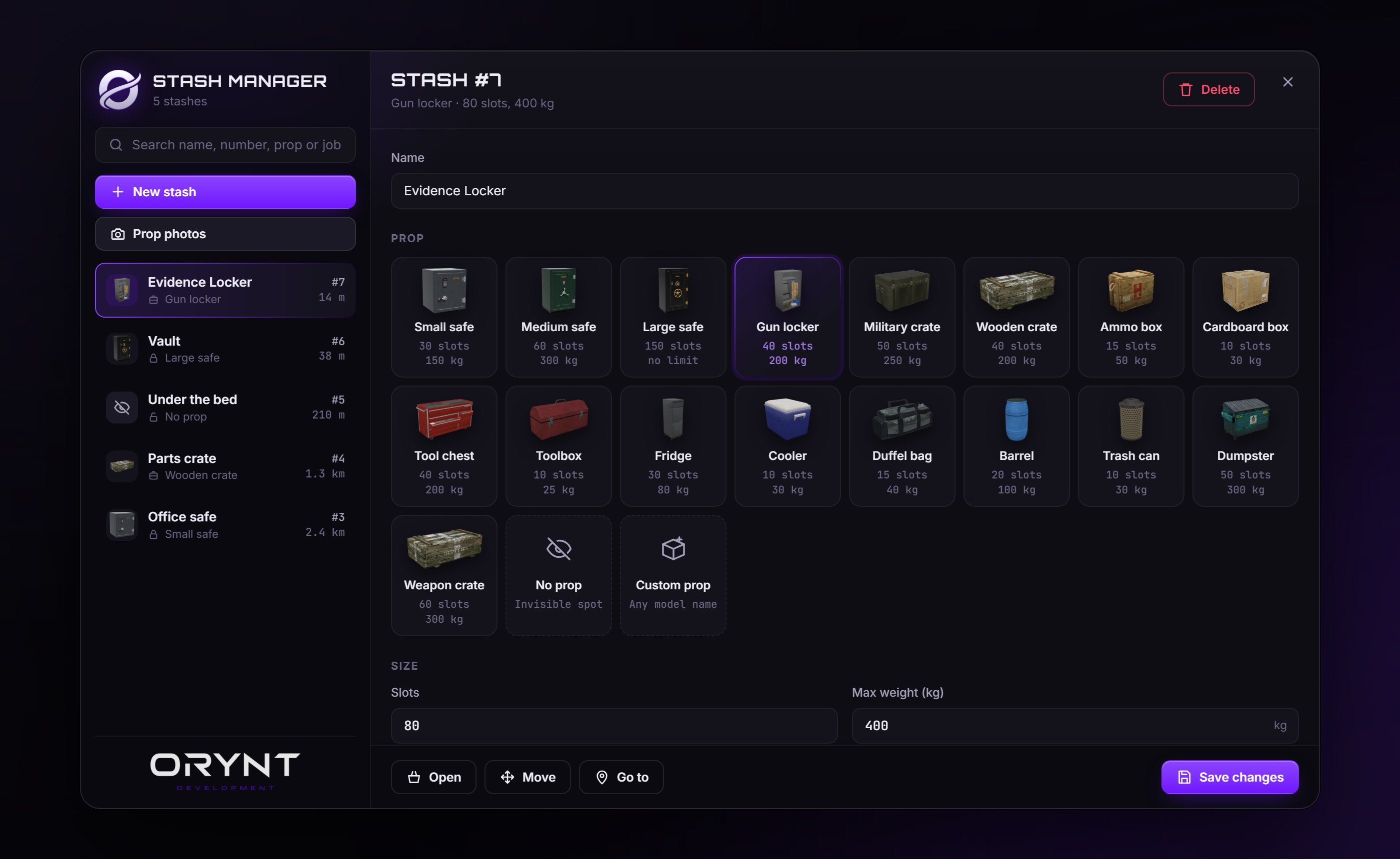 Stash manager