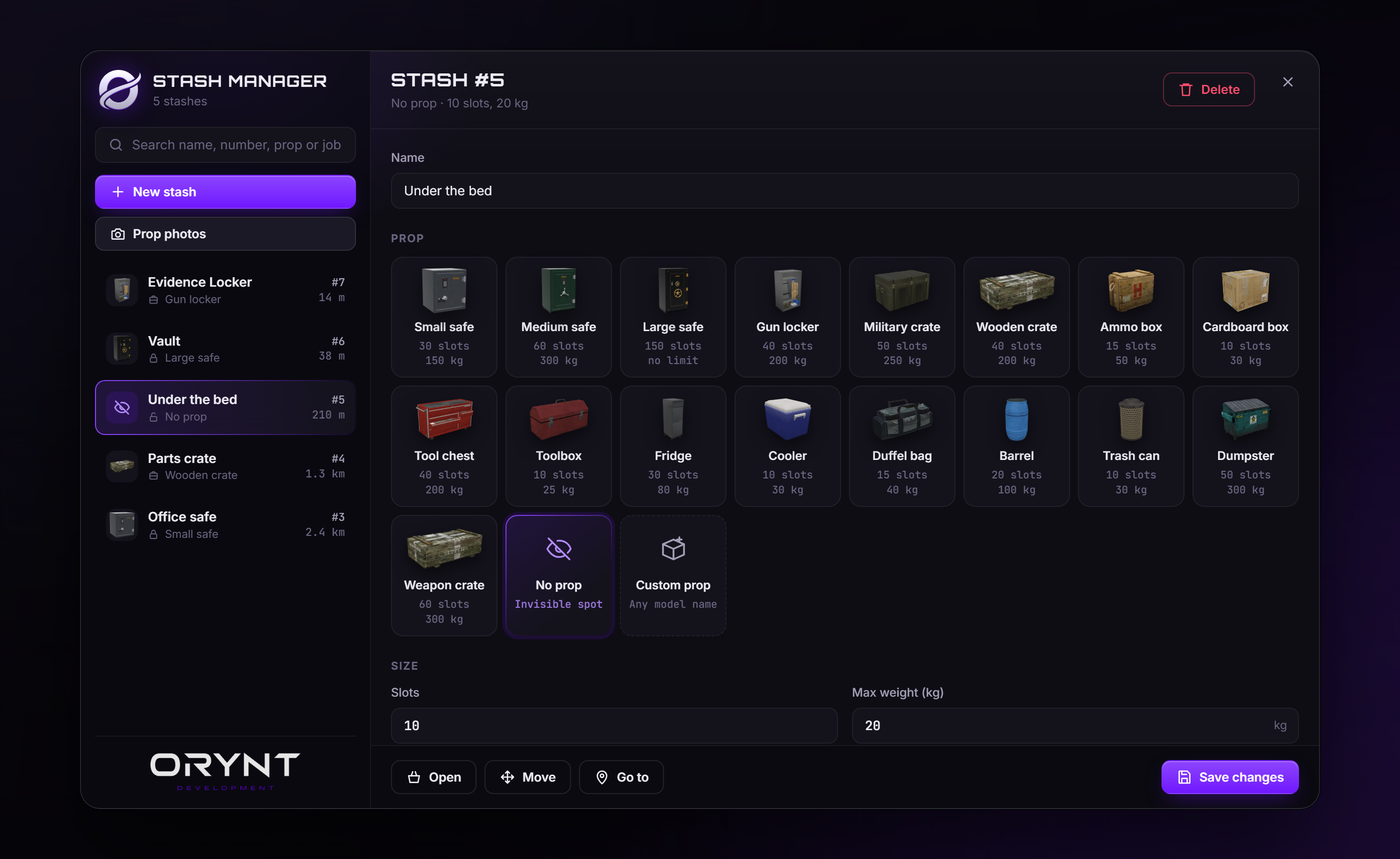 Hidden stash
